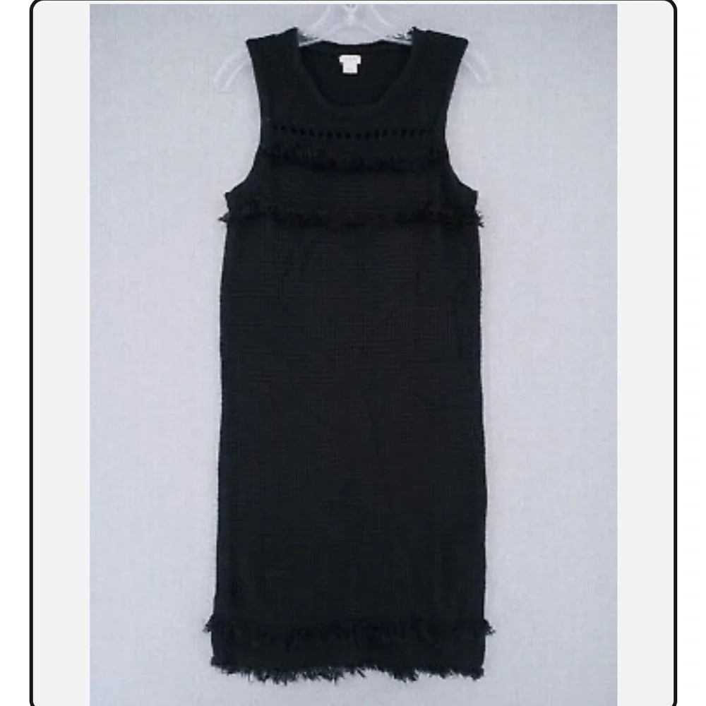 J. CREW Sleeveless Woven Knit Tweed Fringe Dress
